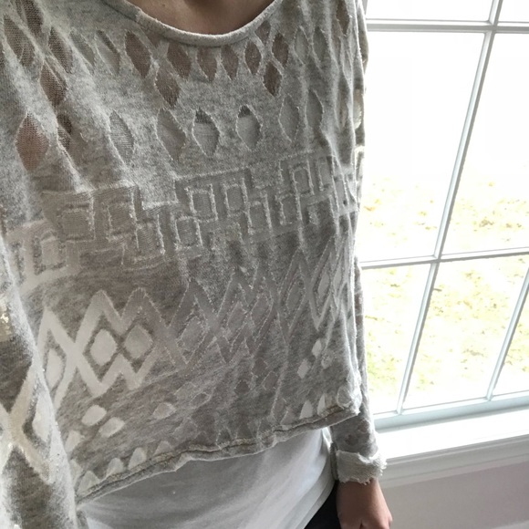 Guess Sheer Crop Sweater Top - Picture 5 of 6